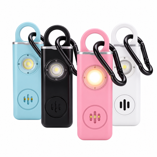 GuardBae personal safety alarm in four colors